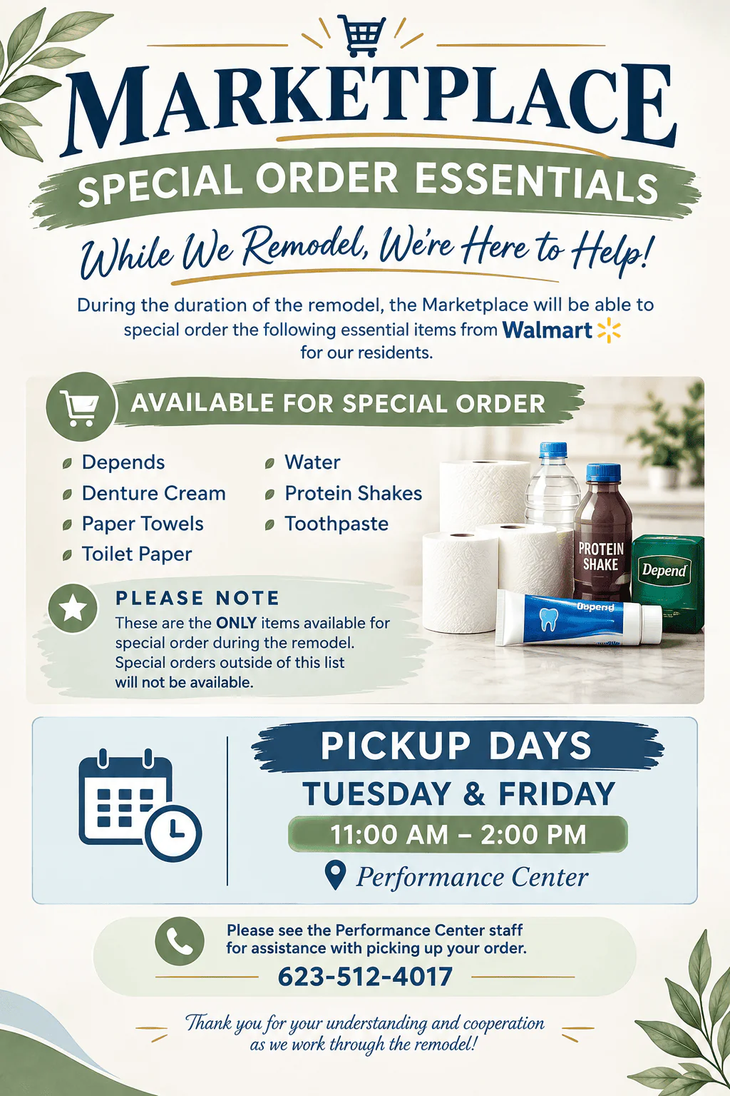 Marketplace limited special order list